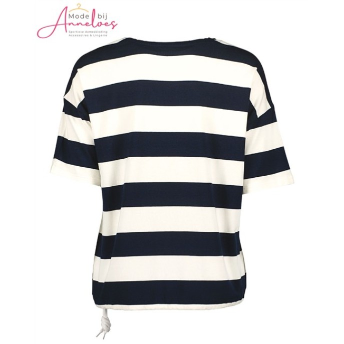 Blue Seven T-shirt stripes Nachtblauw 105894